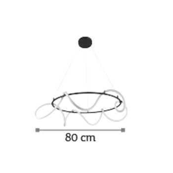 Alternative view of InLight Κρεμαστό φωτιστικό LED 80W 3000K από μαύρο μέταλλο και σωλήνα σιλικόνης D:80cm (6016-Α)
