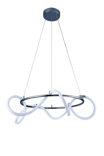 InLight Κρεμαστό φωτιστικό LED 80W 3000K από χρώμιο μέταλλο και σωλήνα σιλικόνης D:80cm (6017-A-CH)