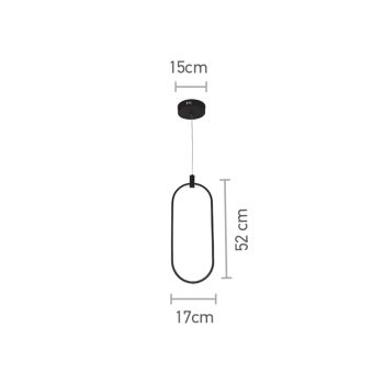Alternative view of InLight Κρεμαστό φωτιστικό LED 14W 3000K σε χρώμιο απόχρωση D:17cm (6059-CH)