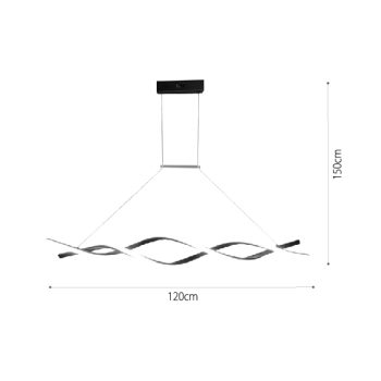 Alternative view of InLight Κρεμαστό φωτιστικό LED 40W 3CCT (by switch on base) σε μαύρο χρώμα D:120cm (6085-BL)