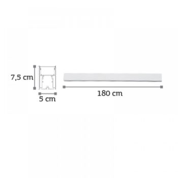 Alternative view of InLight Κρεμαστό φωτιστικό LED 60W 3CCT (By Switch) από αλουμίνιο σε λευκή απόχρωση D:180cm (6072-180-WH)