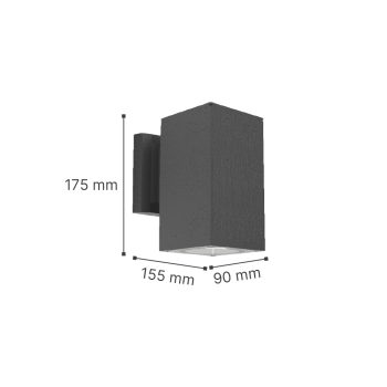 Alternative view of it-Lighting Elarbee E27 Outdoor Wall Lamp with Up or Down light Grey (80203834)