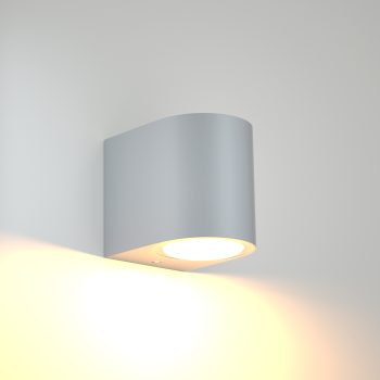 Alternative view of it-Lighting Powell 1xGU10 Outdoor Up or Down Wall Lamp Grey D:9cmx8cm (80200234)