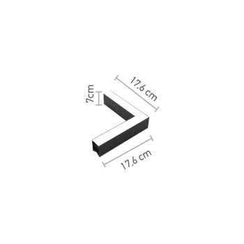 Alternative view of InLight Γωνιακός σύνδεσμος LED 8W 4000K σε μαύρη απόχρωση D:17,6cmX17,6cm (L002-BL)