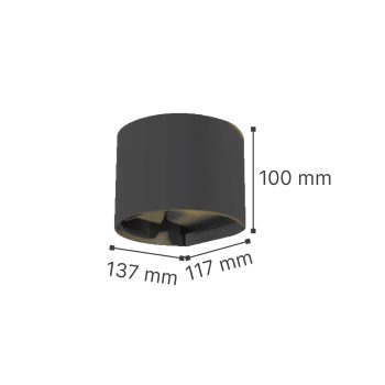 Alternative view of it-Lighting Flathead LED 6W 3CCT Outdoor Wall Lamp in Grey Color (80203530)