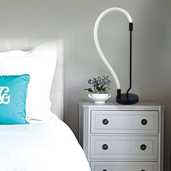 Alternative view of InLight Επιτραπέζιο φωτιστικό LED 18W 3000K από μαύρο μέταλλο και σωλήνα σιλικόνης D:60cm (3010)