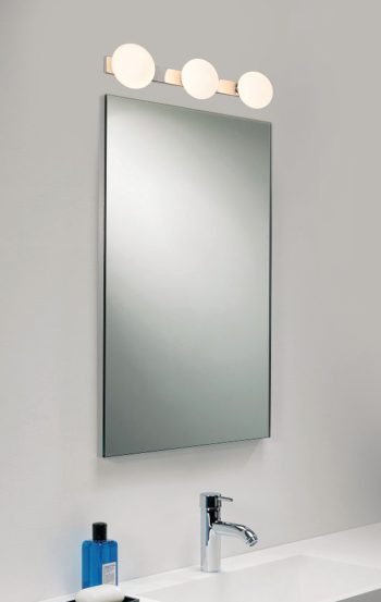 Alternative view of InLight Επιτοίχιο φωτιστικό από χρώμιο μέταλλο και λευκή οπαλίνα 3XG9 D:46cm (43420-3)