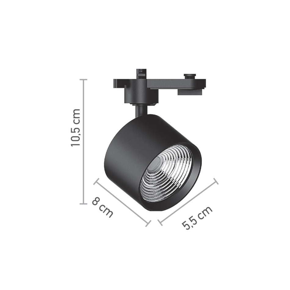 InLight Σποτ Ράγας Μαύρο LED 10W 4000K D:5,5cmX10,5cm (T00502-BL) - Image 2