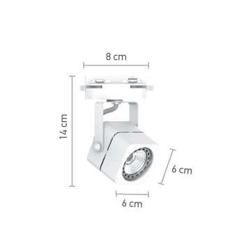 Alternative view of InLight Σποτ Ράγας Λευκό 1XGU10 D:8cmX14cm (T00700-WH)
