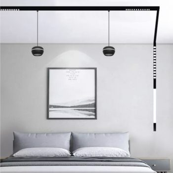 Alternative view of InLight Κρεμαστό φωτιστικό LED 6W 3000K για μαγνητική ράγα σε μαύρη απόχρωση D:10cmX6,5cm (T02501-BL)