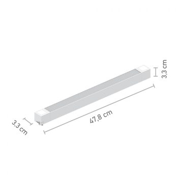 Alternative view of InLight Γραμμικό φωτιστικό LED 35W 3000K για μονοφασική ράγα σε λευκή απόχρωση D:47,5cmX3,3cm (T02701-WH)