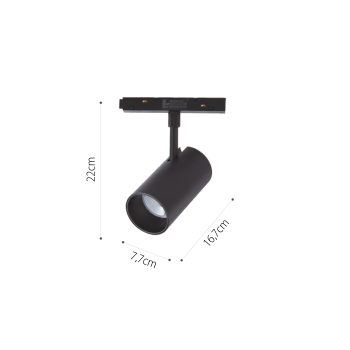 Alternative view of InLight Σποτ μαγνητικής ράγας LED 35W 4000K σε μαύρη απόχρωση D:22cmX16,7cm (T05602-BL)