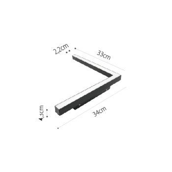 Alternative view of InLight Γραμμικό φωτιστικό γωνία LED 24W 4000K για μαγνητική ράγα σε μαύρη απόχρωση D:30cmX30cm (T05702-BL)