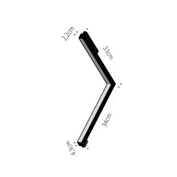 Alternative view of InLight Γραμμικό φωτιστικό γωνία LED 24W 3000K για μαγνητική ράγα σε μαύρη απόχρωση D:30cmX30cm (T05801-BL)