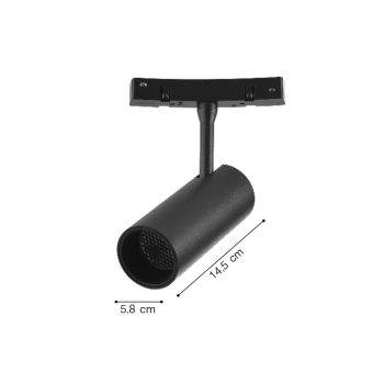 Alternative view of Inlight Σποτ για Curved μαγνητική ράγα LED 20W 3000K σε μαύρη απόχρωση D:5,8x14,5cm (TMC0061-Black)