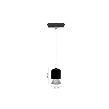Alternative view of Inlight Κρεμαστό Φωτιστικό LED 7W 3CCT για Ultra-Thin μαγνητική ράγα σε μαύρη απόχρωση D:6,2X11cm (TMU0250-Black)