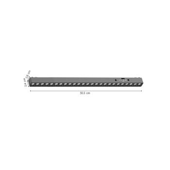 Alternative view of Inlight Φωτιστικό LED 25W 3CCT για Ultra-Thin μαγνητική ράγα σε μαύρη απόχρωση D:55,5X2,6X2,4cm (TMU0030-Black)