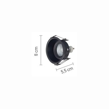 Alternative view of InLight Χωνευτό σποτ από μαύρο μέταλλο 1XGU10 D:8cm (Χ0010-BL)