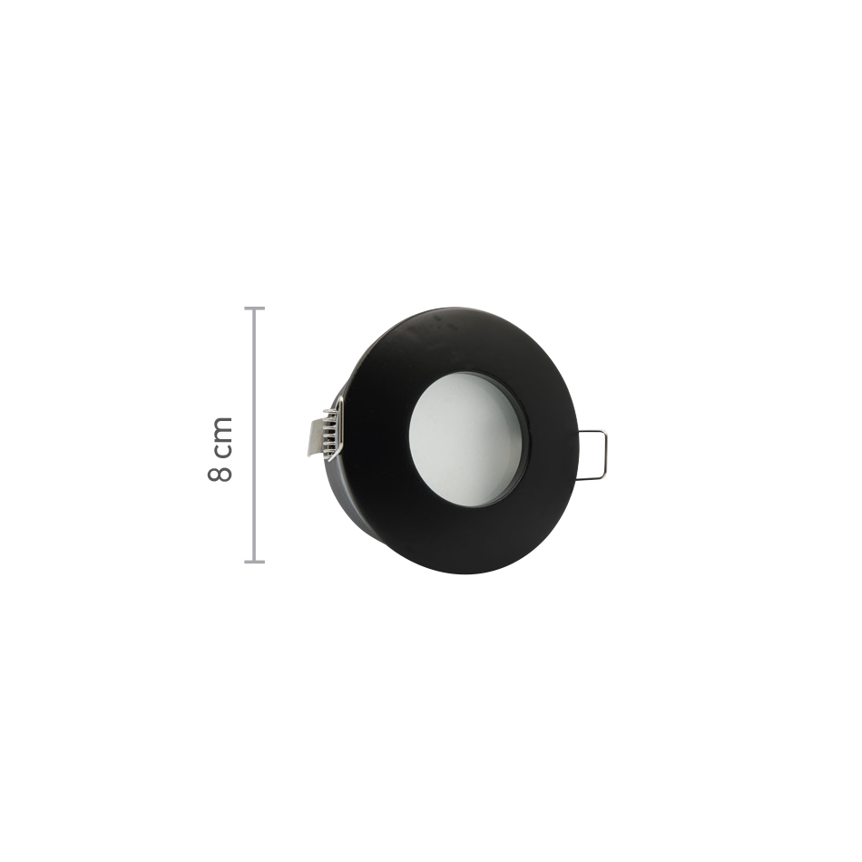 InLight Χωνευτό σποτ από μαύρο μέταλλο 1XGU10 IP44 D:8cm (Χ0008-BL) - Image 2
