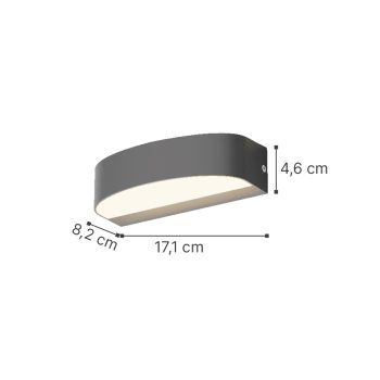Alternative view of it-Lighting Caror - LED 9W 3CCT Up and Down Outdoor Light in Grey Color (80204030)