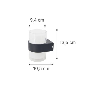 Alternative view of it-Lighting Athabasca LED 8W 3000K Outdoor Wall Lamp Anthracite D:10,5cmx13,5cm (80203241)