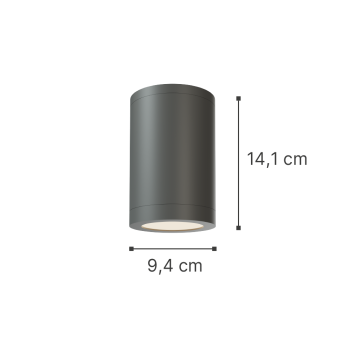 Alternative view of it-Lighting Reindeer 1xGU10 Outdoor Ceiling Down Light Anthracite D:14.1cmx9,4cm (80300544)