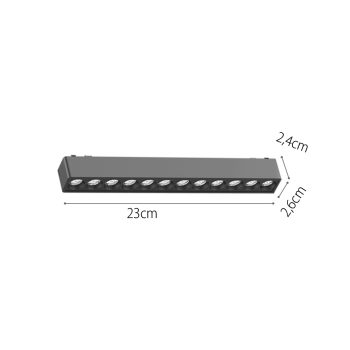 Alternative view of InLight Φωτιστικό LED 12W 3CCT για Ultra-Thin μαγνητική ράγα σε λευκή απόχρωση (by tuya and zigbee) D:23cmX2,4cm (T04605-WH)
