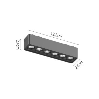 Alternative view of InLight Φωτιστικό LED 6W 3000K για Ultra-Thin μαγνητική ράγα σε λευκή απόχρωση D:12,2cmX2,4cm (T02801-WH)