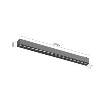 Alternative view of InLight Φωτιστικό LED 18W 3000K για Ultra-Thin μαγνητική ράγα σε λευκή απόχρωση D:33,8cmX2,4cm (T02901-WH)