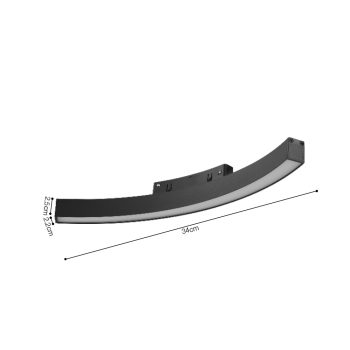 Alternative view of Inlight Γραμμικό φωτιστικό LED 12W 3CCT για Curved μαγνητική ράγα σε μαύρη απόχρωση D:34x2,2x2,5cm (TMC0021-Black)