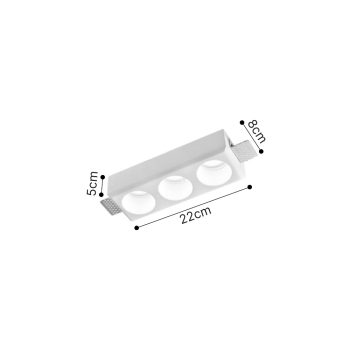 Alternative view of Inlight Χωνευτό τετράγωνο σποτ από γύψο 3XGU10 D:22cm (Χ0013-WH)