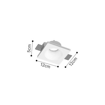 Alternative view of Inlight Χωνευτό τετράγωνο σποτ από γύψο 1XGU10 D:12cm (Χ0014-WH)