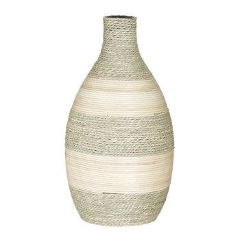 ΒΑΖΟ RATTAN/ΨΑΘΙΝΟ NATURAL/ΛΕΥΚΟ Φ17Χ30