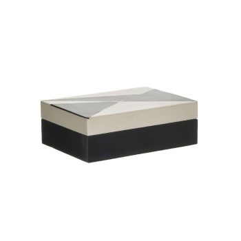 ΚΟΥΤΙ RESIN ΜΑΥΡΟ ΚΡΕΜ 18Χ13Χ7