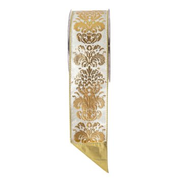 ΧΡΙΣΤΟΥΓΕΝΝΙΑΤΙΚΗ ΚΟΡΔΕΛΑ ROCOCO VELVET ΛΕΥΚΟ ΧΡΥΣΟ 5.2ΕΚΧ4.5Μ