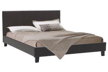 Κρεβάτι Nevil pakoworld διπλό 150x200 PU σκούρο καφέ ματ 006-000002