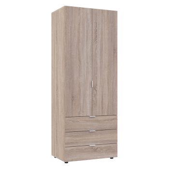 Ντουλάπα ρούχων Lila pakoworld δίφυλλη sonoma 77.5x49.5x203.5εκ 062-000077