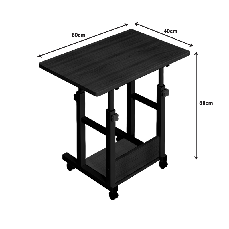 Γραφείο τροχήλατο Stolu MDF-metal σε φυσικό-λευκό απόχρωση 60x40x68εκ - Image 3