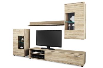 Σύνθετο σαλονιού Cool pakoworld χρώμα sonoma 263x40x190εκ 082-000010
