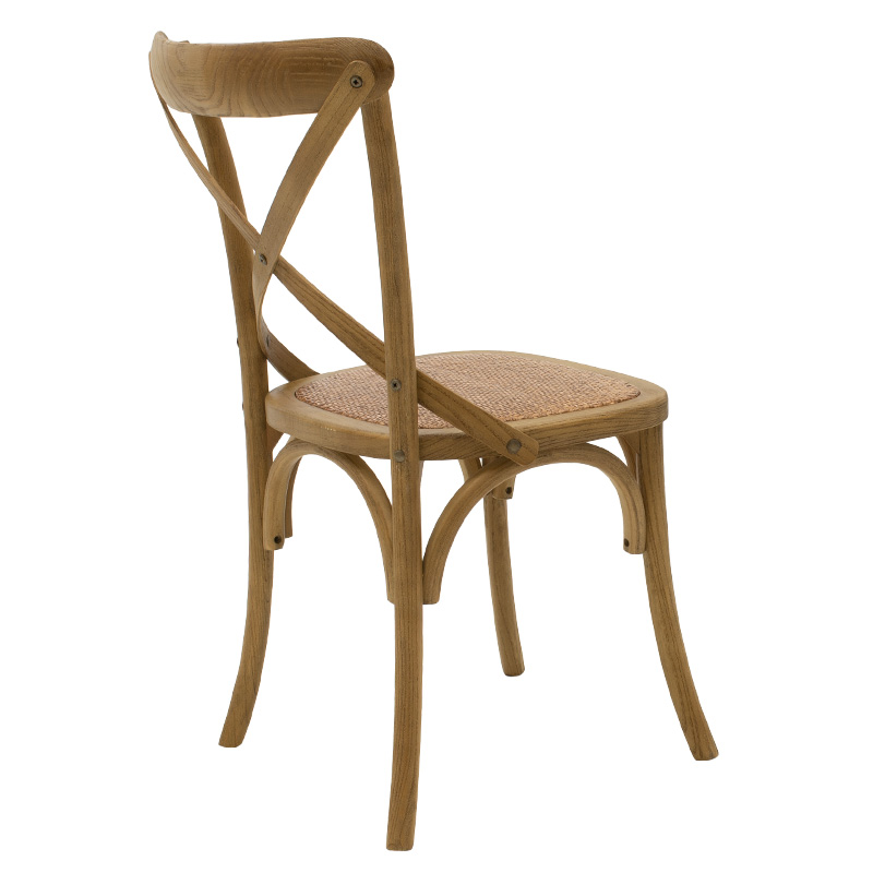 Καρέκλα Reid ξύλο καρυδί-έδρα καφέ rattan - Image 2