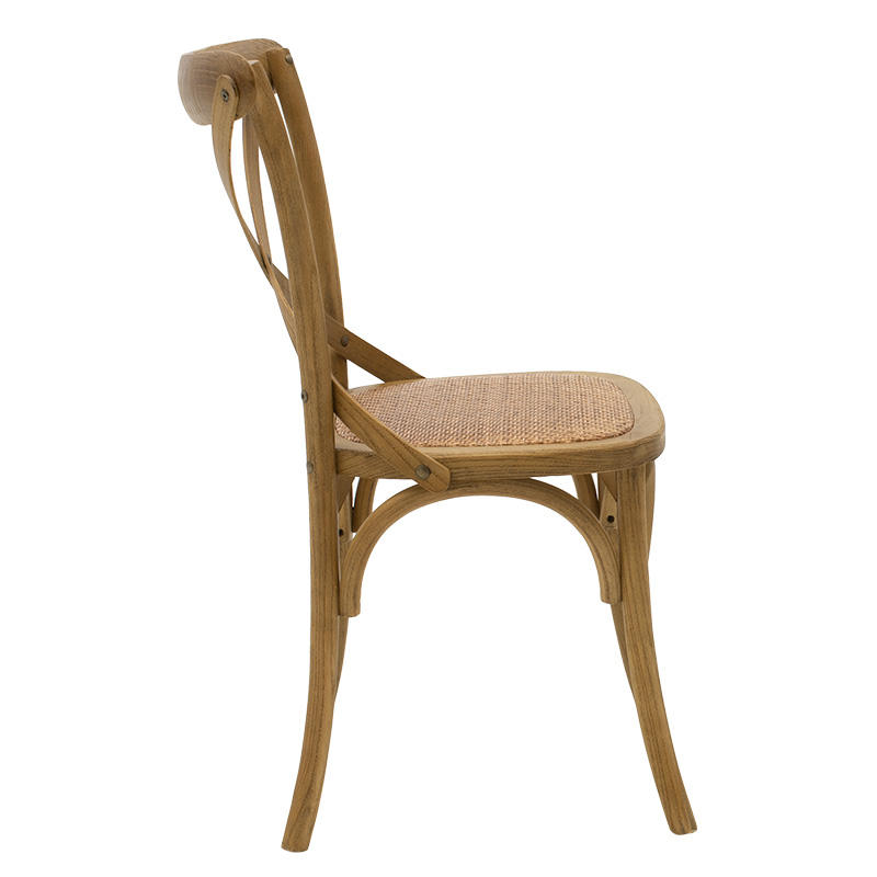Καρέκλα Reid ξύλο καρυδί-έδρα καφέ rattan - Image 3