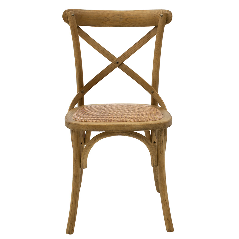 Καρέκλα Reid ξύλο καρυδί-έδρα καφέ rattan - Image 4