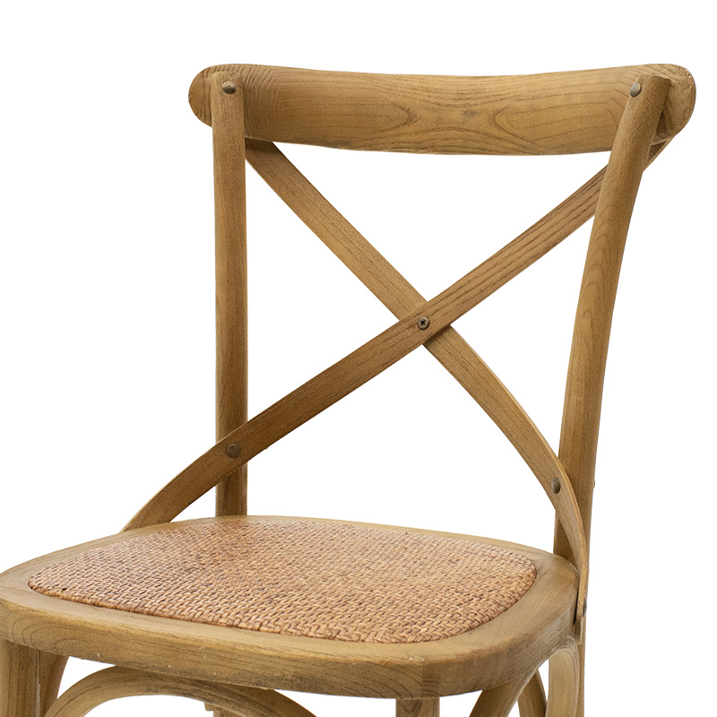 Καρέκλα Reid ξύλο καρυδί-έδρα καφέ rattan - Image 5