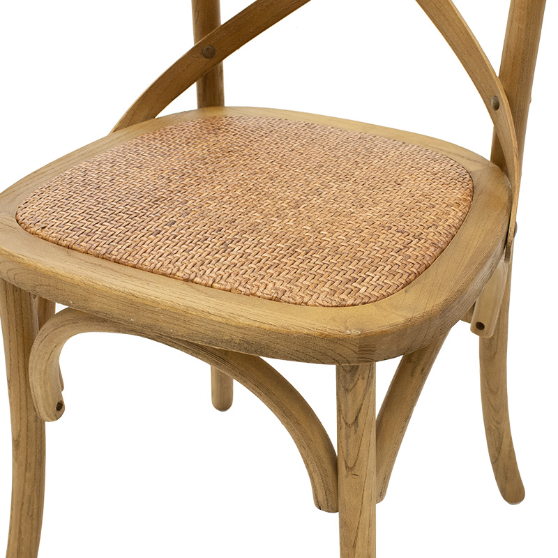 Καρέκλα Reid ξύλο καρυδί-έδρα καφέ rattan - Image 6