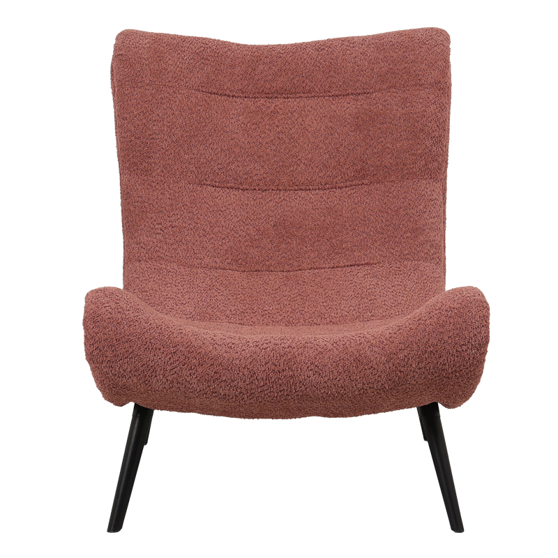 Πολυθρόνα-μπερζέρα Silla μπουκλέ ύφασμα σε σάπιο μήλο απόχρωση 97x80x100εκ - Image 6