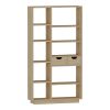 Βιβλιοθήκη με συρτάρια Dakin pakoworld σε oak απόχρωση 80x25x190εκ 120-000484