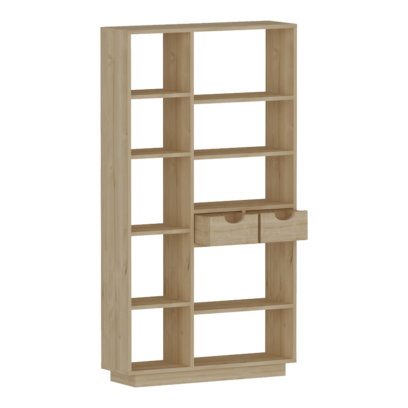 Βιβλιοθήκη με συρτάρια Dakin σε oak απόχρωση 80x25x190εκ - Image 4