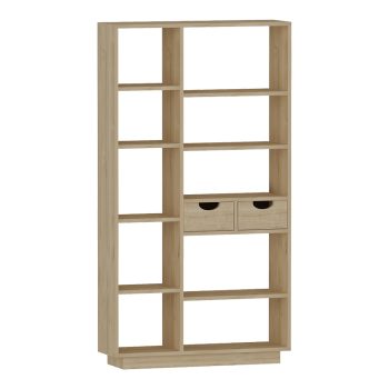 Βιβλιοθήκη με συρτάρια Dakin pakoworld σε oak απόχρωση 80x25x190εκ 120-000484