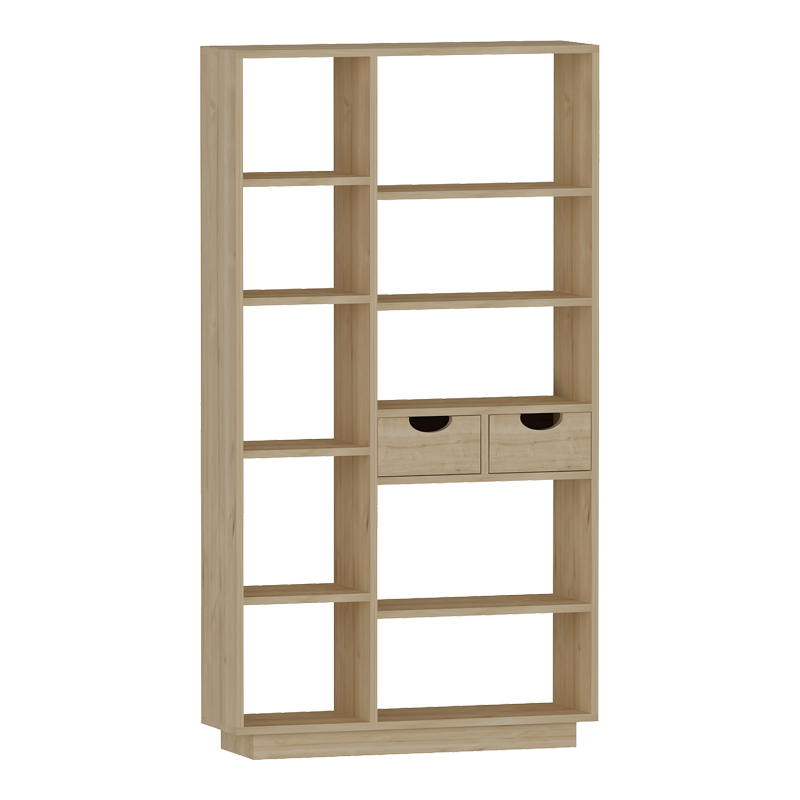 Βιβλιοθήκη με συρτάρια Dakin pakoworld σε oak απόχρωση 80x25x190εκ 120-000484