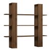 Βιβλιοθήκη Yotek pakoworld σε καρυδί απόχρωση 120x23x120εκ 120-000493